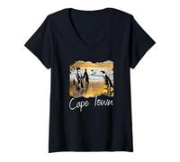 Donna Cape Town Souvenir Città del Capo Maglietta con Collo a V