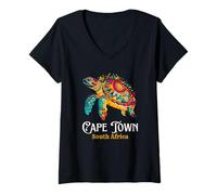 Donna Cape Town Souvenir Città del Capo Maglietta con Collo a V