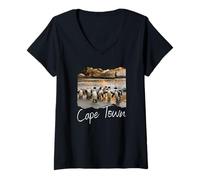 Donna Cape Town Souvenir Città del Capo Maglietta con Collo a V