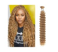 Donna Capelli umani intrecciati for trecce boho #27 biondi 100g estensioni for capelli umani ondulati profondi Extension per trecce(24 inch)