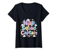 Donna Capitano della Squadra pisolino Design Maglietta con Collo a V