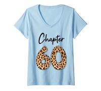 Donna Capitolo 60 Anniversario Leopard 60° Compleanno Party Crew Maglietta con Collo a V