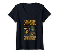 Donna Capo finale: Intelligenza artificiale - Captcha Robot Gamer AI Maglietta con Collo a V