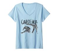 Donna Capoeira Training Brasiliano Arti Marziali Hobby Maglietta con Collo a V