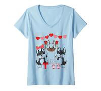 Donna Cappello da Babbo Natale con pastori Tedeschi Maglietta con Collo a V