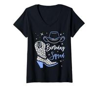 Donna Cappello da cowgirl da cowboy per festa di compleanno Maglietta con Collo a V