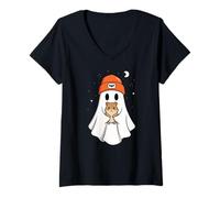 Donna Cappello da criceto fantasma Halloween amante degli animali Beenie Ragazzi Ragazze Maglietta con Collo a V