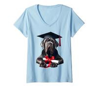 Donna Cappello per diploma di cane mastino napoletano laureato proprietario Maglietta con Collo a V