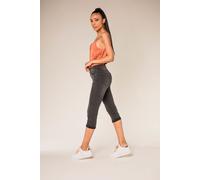 Donna Capri Denim Shorts 3/4 Pantaloncini Stretch Jeans Slim Bermuda