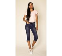 Donna Capri Denim Shorts 3/4 Pantaloncini Stretch Jeans Slim Bermuda