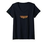 Donna Capricorno Regalo Zodiaco Dicembre Compleanno Gennaio Astrologia Maglietta con Collo a V