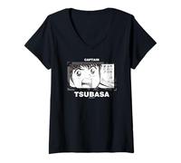 Donna Captain Tsubasa Tsubasa Ozora (Il Calcio è Il Mio Sogno!!) B Maglietta con Collo a V