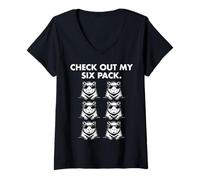 Donna Capybara Lover Check out My 6 Pack Divertente Capy Tee Six #25D37 Maglietta con Collo a V