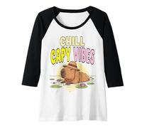 Donna Capybara - Rilassamento assicurato con Design Animale Divertente Maglia con Maniche Raglan