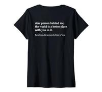 Donna Cara Persona Dietro di Me Il Mondo è Un Posto Migliore con Te Maglietta con Collo a V