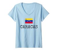 Donna Caracas Venezuela Country Travel Town Chamos Papà Uomini Donne Maglietta con Collo a V
