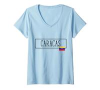 Donna Caracas Venezuela Country Travel Town Chamos Papà Uomini Donne Maglietta con Collo a V