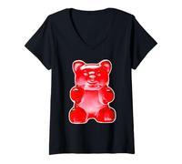Donna Caramelle Orso Gommoso Maglietta con Collo a V