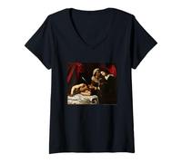 Donna Caravaggio Judith Beheading Holofernes Maglietta con Collo a V