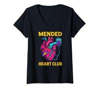 Donna Cardiac Recovery Mded Heart Club Cool Mens Get Well Maglietta con Collo a V