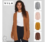 Donna Cardigan Basic VILA Giacca in Maglia Stretch con Tasche VIRIL