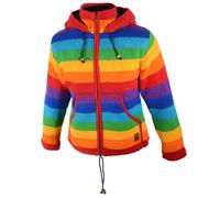Donna Cardigan Goa Lana Giacca Hippie Nepal Abnehm. Cappuccio a Punta Arcobaleno