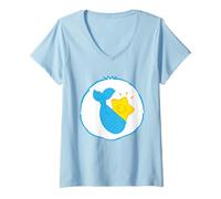 Donna Care Bears Baby Tugs Bear Belly Maglietta con Collo a V