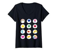 Donna Care Bears Bear Belly Line Up Maglietta con Collo a V