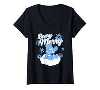 Donna Care Bears Beary Merry Grumpy Bear Christmas Maglietta con Collo a V