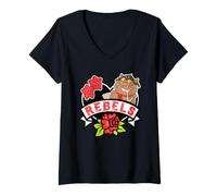 Donna Care Bears Beastly Rebels Flower Patch Maglietta con Collo a V