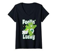 Donna Care Bears Feelin' Lucky Bear Maglietta con Collo a V