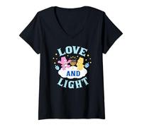 Donna Care Bears Hanukkah Love & Light Cheer Bear & Funshine Bear Maglietta con Collo a V