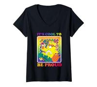 Donna Care Bears It's Cool to Be Proud Pride Maglietta con Collo a V