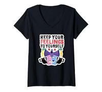 Donna Care Bears Keep Your Feelings To Yourself Maglietta con Collo a V