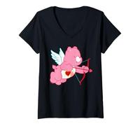 Donna Care Bears Love a Lot Cupid Bear Valentine Maglietta con Collo a V