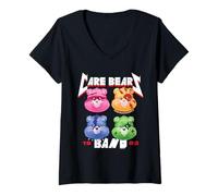 Donna Care Bears Metal Band Maglietta con Collo a V