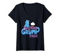 Donna Care Bears Resting Grump Face Maglietta con Collo a V