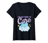Donna Care Bears Too Tired To Care Maglietta con Collo a V
