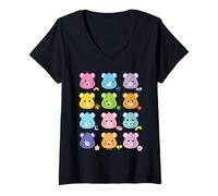 Donna Care Bears: Unlock The Magic Bear Faces Maglietta con Collo a V