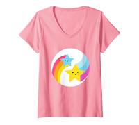 Donna Care Bears: Unlock The Magic Dare to Care Bear Belly Maglietta con Collo a V