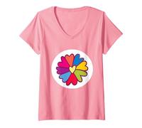 Donna Care Bears: Unlock The Magic Flower Power Bear Belly Maglietta con Collo a V
