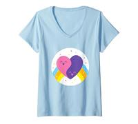 Donna Care Bears: Unlock The Magic Friends Forever Bear Belly Maglietta con Collo a V
