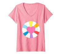 Donna Care Bears: Unlock The Magic Hopeful Heart Bear Belly Maglietta con Collo a V