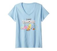 Donna Care Bears: Unlock The Magic I Want S'More Campfire Group Maglietta con Collo a V