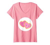 Donna Care Bears: Unlock The Magic Love A Lot Bear Belly Maglietta con Collo a V