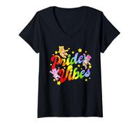 Donna Care Bears: Unlock The Magic Pride Vibes Stars And Rainbows Maglietta con Collo a V