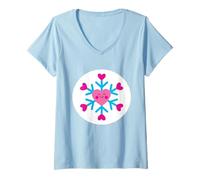Donna Care Bears: Unlock The Magic Snowflake Sparkle Bear Belly Maglietta con Collo a V