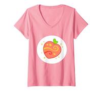 Donna Care Bears: Unlock The Magic Sweet Peach Bear Belly Maglietta con Collo a V