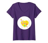 Donna Care Bears: Unlock The Magic Work of Heart Bear Belly Maglietta con Collo a V