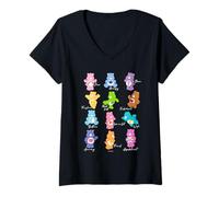 Donna Care Bears Various Bear Poses Maglietta con Collo a V